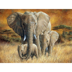 Diamond Painting Prehistorie van olifanten