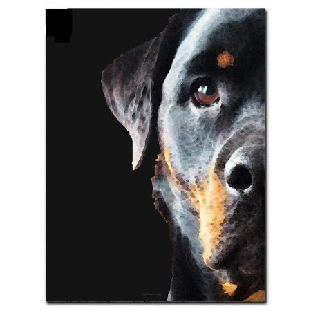 Diamond Painting Zwarte Rottweiler Blik