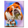 Diamond Painting Witte en Bruine Bulldog