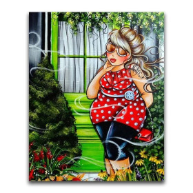 Diamond Painting Vrouw in haar tuin