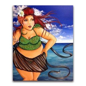 Diamond Painting Vrouw met rood haar op het strand