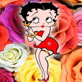Diamond Painting Betty Boop met rozen