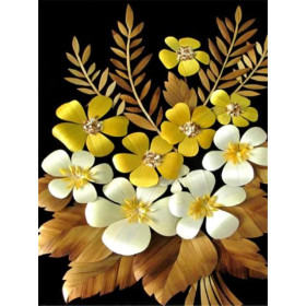 Diamond Painting Zwarte en gele bloemen Inès