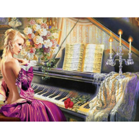 Diamond Painting Piano Rosa