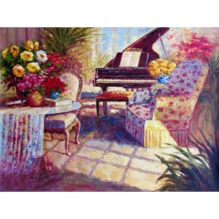 Diamond Painting Bloemenpiano