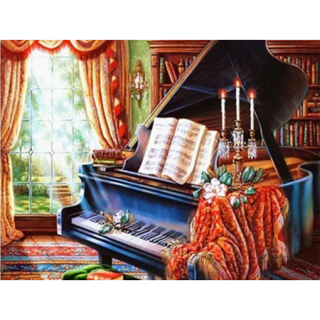 Diamond Painting Piano Salon