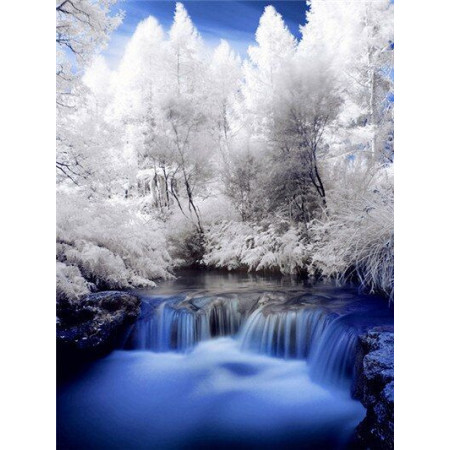 Diamond Painting Winterlandschap Cascade Blanche