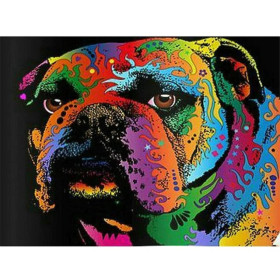 Diamond Painting Kleurrijke Bulldog