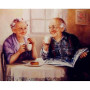 Diamond Painting Ouderen nemen koffie