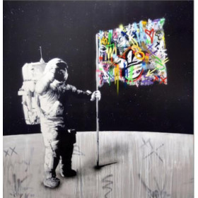 Diamant geborduurd - Astronaut Graffiti