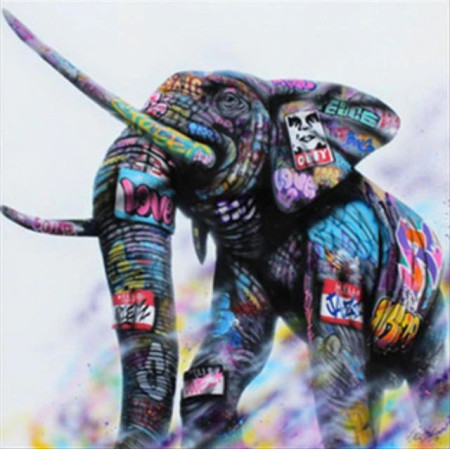 Diamond Painting Elephant Graffiti
