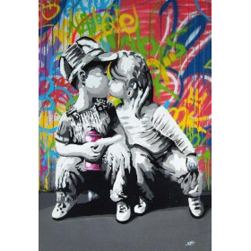 Diamond Painting Graffiti Kiss Love Children