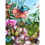 Diamond Painting Bloemen en vlinder 3D Kleur L