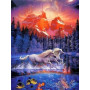 Diamond Painting Fantastisch landschap Galopant paarden