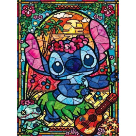 Diamond Painting Stitch De Lilo & Stitch - Hawaiiaans glas