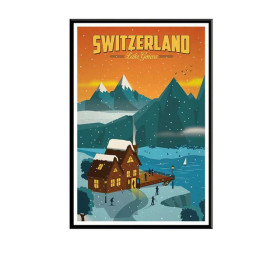 Diamond Painting Vintage Landschap Zwitserland